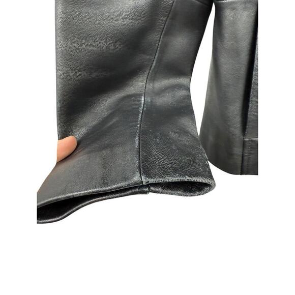 Vintage Retro 90’s Style Apt 9 Lambskin Leather Black Zip Up Jacket Womens Small - Picture 4 of 9